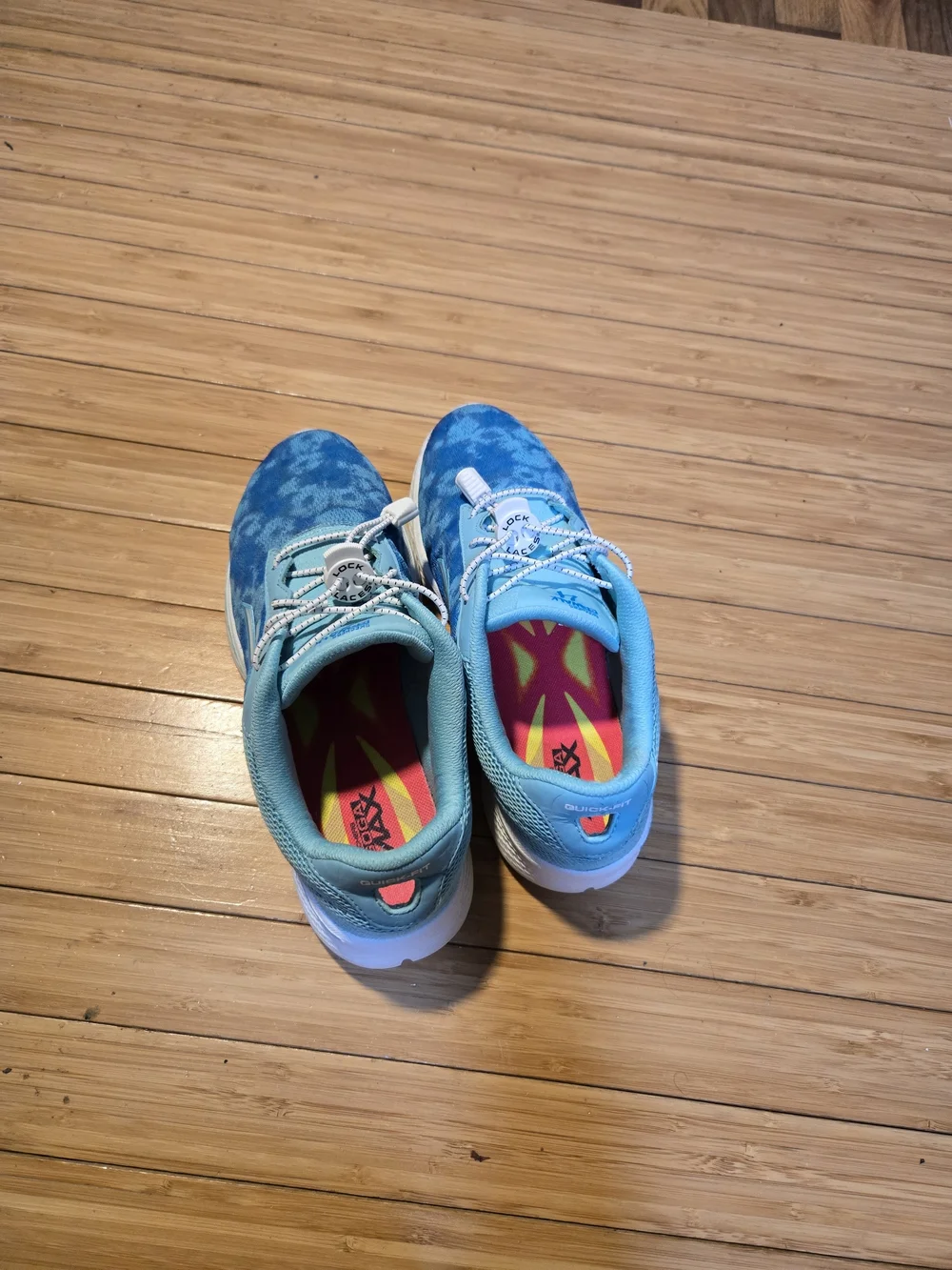 Skechers Women's Aqua Blue Patterned Athletic Sneakers